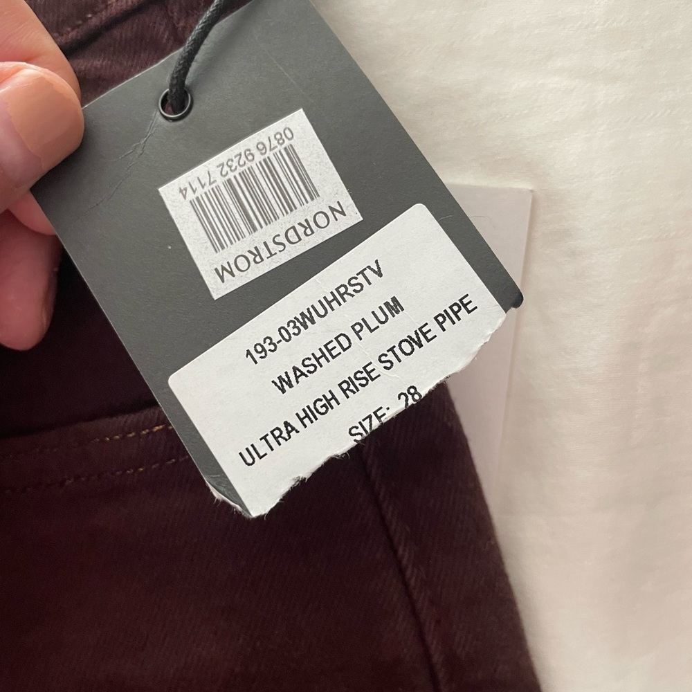 Re/Done 70s Ultra High Rise Stove Pipe Jeans Size 28 Washed Plum - Picture 10 of 13